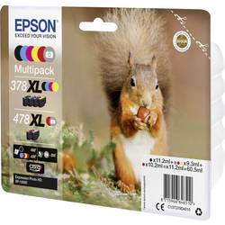 Epson Ink T379D4, 378XL, 478XL originál kombinované balení černá, azurová, purppurová, žlutá, červená, šedá C13T379D4010