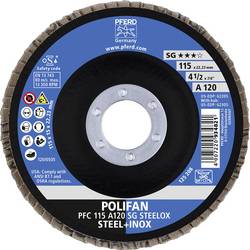 PFERD TOOLS 67749115 A Psf Steelox vějířovitý brusný kotouč Průměr 115 mm Ø otvoru 22.23 mm Zrnitost 120 10 ks