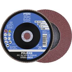 PFERD TOOLS 67706185 A Psf Steelox vějířovitý brusný kotouč Průměr 180 mm Ø otvoru 22.23 mm Zrnitost 60 10 ks