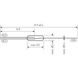 PIC HSR-502 HSR-502, jazýčkový kontakt, 1 přepínací kontakt, 30 V/DC, 30 V/AC, 0.1 A, 3 W