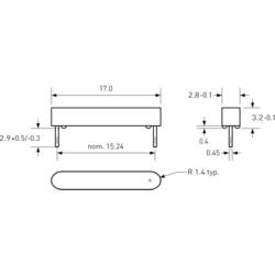 PIC MS-106-3 MS-106-3, jazýčkový kontakt, 1 spínací kontakt, 180 V/DC, 130 V/AC, 0.7 A, 10 W