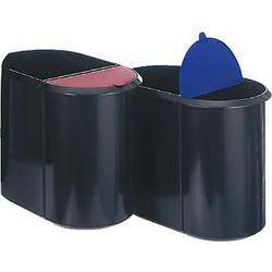 Helit helit Duo System - Papierkorb - 29 L - Mülltrennung H6103993 odpadkový koš 29 l plast černá, modrá 1 ks