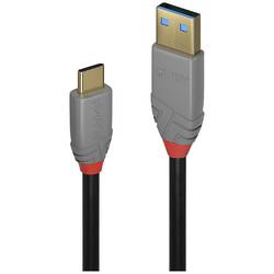LINDY USB kabel USB 3.2 Gen2 USB-C ® zástrčka, USB-A zástrčka 1.00 m černá, šedá pozlacené kontakty, PVC plášť 36911