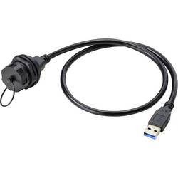 TRU COMPONENTS Vestavná zásuvka USB 3.0 typ A. zásuvka, vestavná 50 cm IP67 Množství: 1 ks