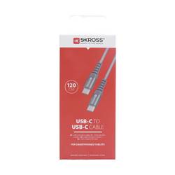 Skross USB kabel USB 2.0 USB-C ® zástrčka, USB-C ® zástrčka 1.20 m vesmírná šedá kulatý, flexibilní provedení, látkový potah SKCA0017C-C120CN