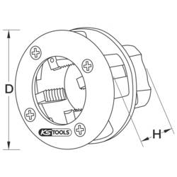 KS Tools 903.3301 nástavec závitníku G (BSP) 3/8 pravotočivý nástrojová ocel 56 mm 66.5 mm