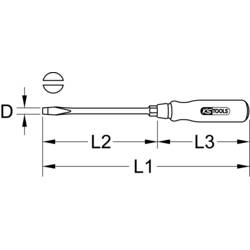 KS Tools 3001001 šroubovák pro šrouby Microstix Šířka čepele: 3.5 mm Délka dříku: 75 mm DIN 5265
