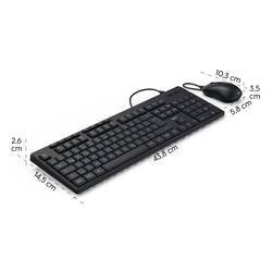 Hama CKM-200 kabelový sada klávesnice a myše německá, QWERTZ černá