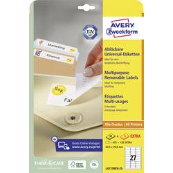 Avery-Zweckform L4737REV-25 univerzální etikety 63.5 x 29.6 mm papír bílá 810 ks přemístitelné inkoustová tiskárna, laserová tiskárna, barevná laserová