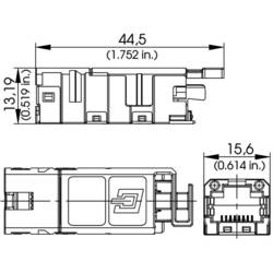 Telegärtner 100007525, RJ45 konektor, zásuvka, rovná, počet pólů: 8P8C, 1 ks