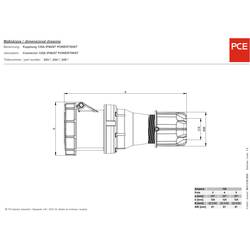 PCE Power Twist 245-6 CEE propojka, 125 A, 5pólová, 400 V, 1 ks