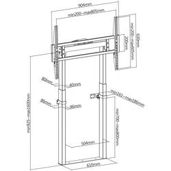 SpeaKa Professional SP-TVC-900 TV stojan 139,7 cm (55) - 254,0 cm (100) s pohonem, nastavitelná výška, naklápěcí