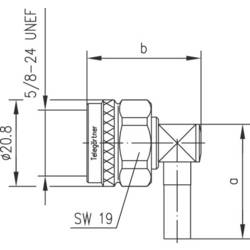 Telegärtner J01020B0081 100023954 N konektor zástrčka, zahnutá 50 Ω 1 ks