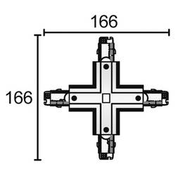 Deko Light 710035 D Line X-Verbinder links-links-rechts-rechts vysokonapěť. komponent lištových systémů napájecí kolejnice 3fázové černá