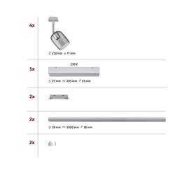 Paulmann Blossom kompletní systém lištového osvětlení URail G9 40 W LED chrom, chrom (matný), kouřová