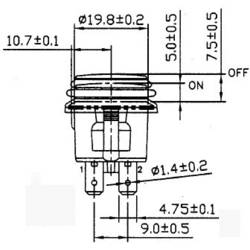 TRU COMPONENTS TC-R13-527D2B, 1587920 tlačítkový spínač, 20.2 mm, 14 V/DC, 20 A, 1 ks
