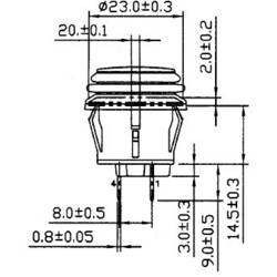 TRU COMPONENTS TC-R13-527D2B, 1587920 tlačítkový spínač, 20.2 mm, 14 V/DC, 20 A, 1 ks