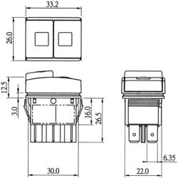 TRU COMPONENTS TC-R13-537A B/R/G, 1587859 tlačítko, 250 V/AC, 10 A, 1 ks