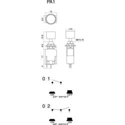 TRU COMPONENTS TC-PA101A1RT, 1587788 tlačítkový spínač, 6.2 mm, 250 V/AC, 3 A, 1 ks