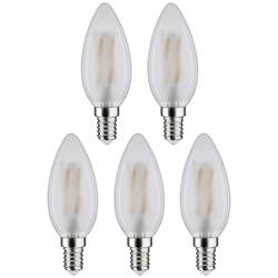 Paulmann 29096 LED Energetická třída (EEK2021) F (A - G) E14 svíčkový tvar 4.8 W neutrální bílá (Ø x v) 35 mm x 98 mm vlákno 5 ks