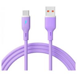 Akyga USB kabel USB 2.0 USB-A zástrčka, USB-C ® zástrčka 1 m fialová flexibilní provedení AK-USB-65