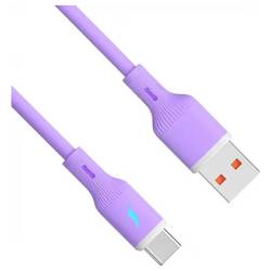 Akyga USB kabel USB 2.0 USB-A zástrčka, USB-C ® zástrčka 1 m fialová flexibilní provedení AK-USB-65