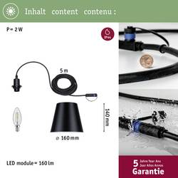 Paulmann 93104 Osvětlovací systém Plug&Shine Závěsné LED svítidlo LED 2 W teplá bílá antracitová