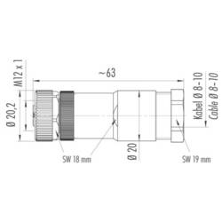 Escha PS-WAKC4K neupravený zástrčkový konektor pro senzory - aktory, 8063400, piny: 3+PE, 1 ks