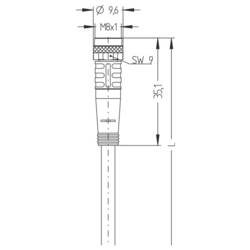 Escha AL-SKP4-5-AL-SSP4/S370 Spojovací kabel, 8044018, piny: 4, 5.0 m, 1 ks