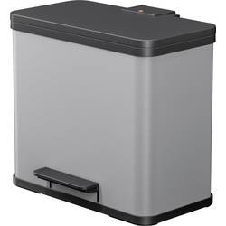Hailo öko duo plus L 6302200 odpadkový koš, 26 l, ocelový plech, (d x š x v) 470 x 470 x 430 mm, světle šedá, otevírání pedálem, 1 ks
