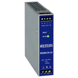 RECOM REDIIN120-24 síťový zdroj na DIN lištu 24 V 5 A 120 W Počet výstupů:1 x Obsah 1 ks