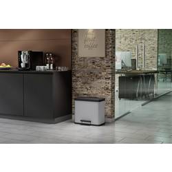 Hailo öko trio plus L 6332200 odpadkový koš, 27 l, ocelový plech, (d x š x v) 470 x 470 x 430 mm, světle šedá, otevírání pedálem, 1 ks