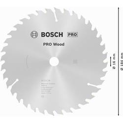 Bosch Accessories Optiline Wood 2608640818 tvrdokovový pilový kotouč 184 x 16 x 2.6 mm Počet zubů (na palec): 36 1 ks