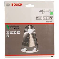 Bosch Accessories Optiline Wood 2608641173 tvrdokovový pilový kotouč 160 x 20 x 2.6 mm Počet zubů (na palec): 12 1 ks