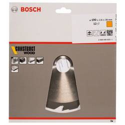 Bosch Accessories Construct Wood 2608640633 tvrdokovový pilový kotouč 190 x 30 x 2.6 mm Počet zubů (na palec): 12 1 ks