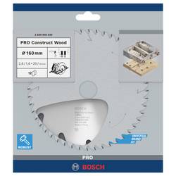 Bosch Accessories Construct Wood 2608640630 tvrdokovový pilový kotouč 160 x 20 x 2.6 mm Počet zubů (na palec): 12 1 ks