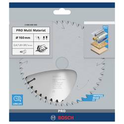 Bosch Accessories Multi Material 2608640503 tvrdokovový pilový kotouč 160 x 20 x 2.4 mm Počet zubů (na palec): 42 1 ks