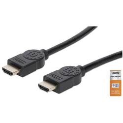 Manhattan HDMI kabel Zástrčka HDMI-A, Zástrčka HDMI-A 1.00 m černá 354837 4K UHD, Audio Return Channel, pozlacené kontakty HDMI kabel