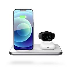 ZENS bezdrátová indukční nabíječka 15 W Aluminium Series 4 in 1 Stand Wireless Charger + Watch ZEDC15W/00 Výstup Qi standard, USB bílá