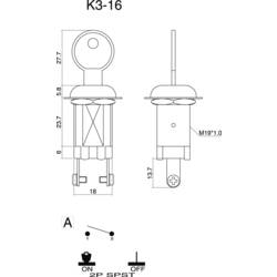 TRU COMPONENTS 1588006 TC-K3-16B-06 klíčový spínač 24 V/DC 10 A 1x vyp/zap 1 x 90 ° 1 ks