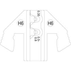TOOLCRAFT PLE-0H6 Lisovací vložky Krimpovací nástavec pro zástrčku Delphi Weather Pack H6, AWG 22/20-18, 0,35 / 0,5 - 0,8 mm² Vhodné pro značku (kleště):