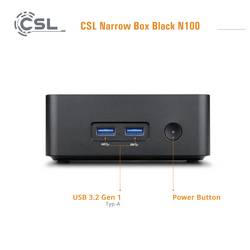 CSL Computer mini PC (HTPC) Narrow Box Black 4K Intel® N N100 3400 GHz 16 GB RAM 1000 GB SSD Intel Intel® UHD Graphics Intel 92972