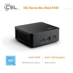 CSL Computer mini PC (HTPC) Narrow Box Black 4K Intel® N N100 3400 GHz 16 GB RAM 1000 GB SSD Intel Intel® UHD Graphics Intel 92972