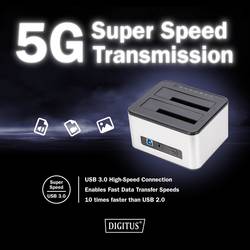 Digitus DA-71540-2 USB-A, USB, USB 3.0 SATA, SATA 6 Gb/s, SATA, SATA II, SATA III duplikační stanice pevných disků 2.5 palec, 3.5 palec s funkcí klonování