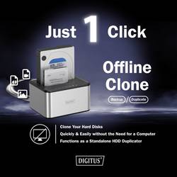Digitus DA-71540-2 USB-A, USB, USB 3.0 SATA, SATA 6 Gb/s, SATA, SATA II, SATA III duplikační stanice pevných disků 2.5 palec, 3.5 palec s funkcí klonování