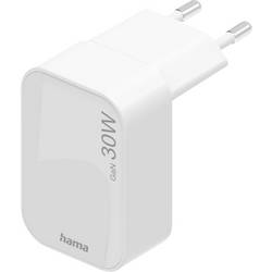 Hama USB nabíječka, GaN, USB Power Delivery (USB-PD) , USB-C®, 30.00 W, Power Delivery 3.0, QC 2,0, QC 3.0, bílá
