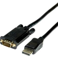 Value DisplayPort / VGA kabelový adaptér Konektor DisplayPort, VGA pólové Zástrčka 5.00 m černá 11.99.5804 zablokovatelný Kabel DisplayPort