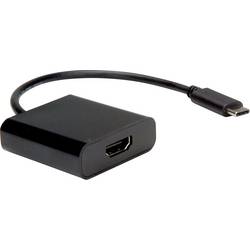 Value USB-C® / HDMI kabelový adaptér USB-C ® zástrčka, Zásuvka HDMI-A 0.10 m černá 12.99.3211 4K UHD Kabel pro displeje USB-C®