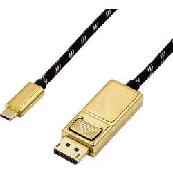 Roline USB-C® / DisplayPort kabelový adaptér USB-C ® zástrčka, Konektor DisplayPort 2.00 m černá/zlatá 11.04.5849 pozlacené kontakty Kabel pro displeje USB-C®