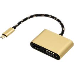 Roline USB-C® / HDMI kabelový adaptér USB-C ® zástrčka, Zásuvka HDMI-A 0.10 m vícebarevná 12.03.3165 Kov Kabel pro displeje USB-C®